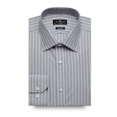 Jeff Banks Big and tall designer grey bold striped tailored shirt